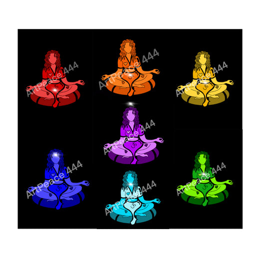 Meditating Ladies 14 Pack | Hand Drawn Digital Art Download