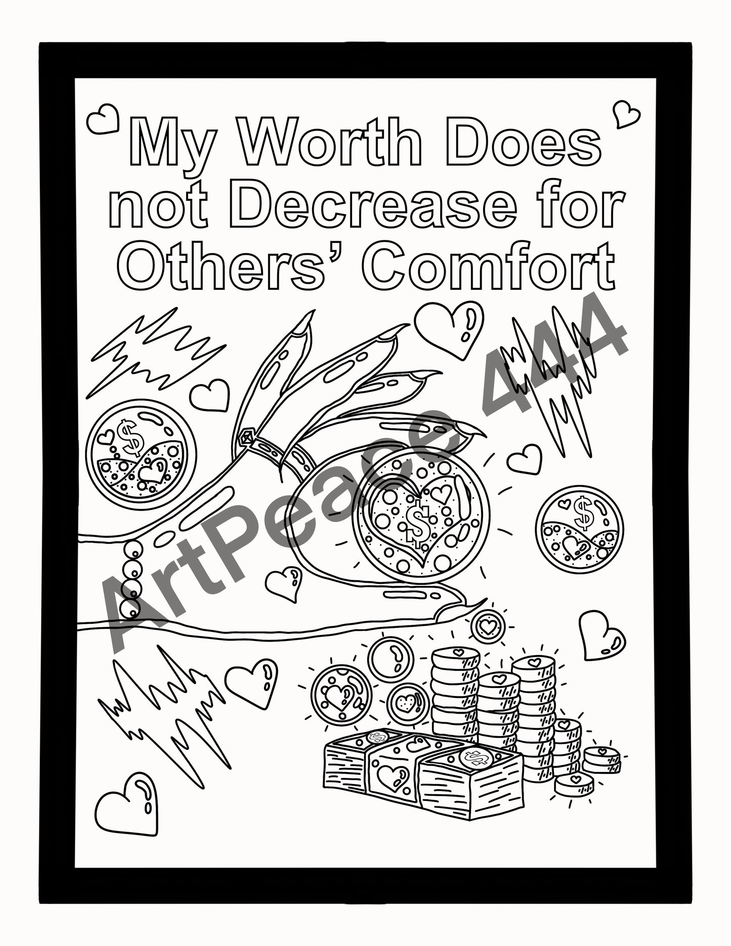 Self Love and Self Care Coloring Book | 35 Original Hand Drawn Images